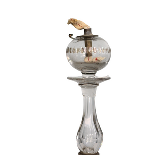 19th Century French Glass Bubble Oil Lamp