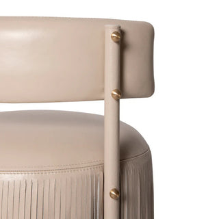 Nerissa Leather Fringe Chair (Cream Stone Leather)
