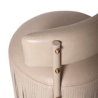 Nerissa Leather Fringe Chair (Cream Stone Leather)