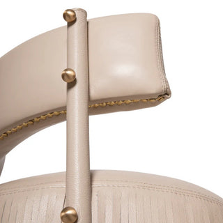 Nerissa Leather Fringe Chair (Cream Stone Leather)