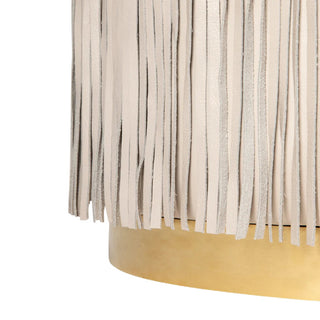 Nerissa Leather Fringe Chair (Cream Stone Leather)