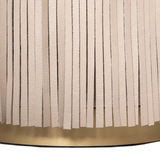 Nerissa Leather Fringe Chair (Cream Stone Leather)