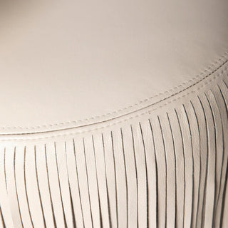 Nerissa Leather Fringe Chair (Cream Stone Leather)