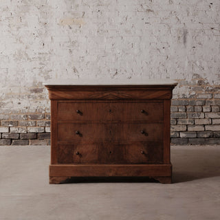 18th Century Louis Phillipe Chest with White Marble Top