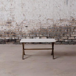 20th Century French Marble and Iron Coffee Table