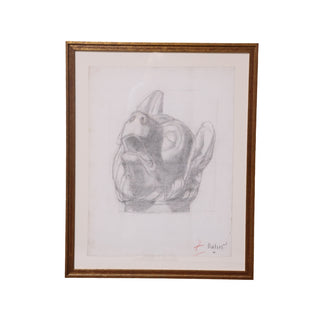 20th Century French Dog Drawing