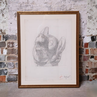 20th Century French Dog Drawing