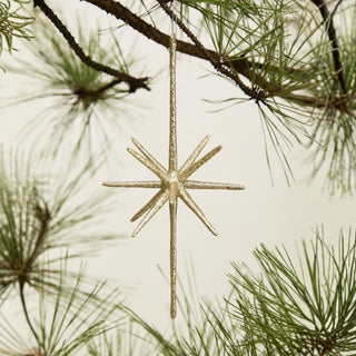 Tall Gold Glistening Star Ornament
