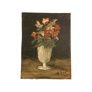 20th Century French Red Bouquet Painting