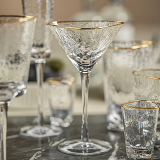 Aperitivo Gold Rim Triangular Martini Glass