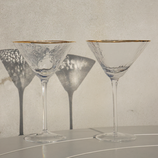 Aperitivo Gold Rim Triangular Martini Glass