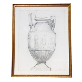 20th Century French Graphite Urn Drawing (B)