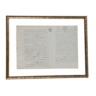 19th Century French Stamped Contract (B)