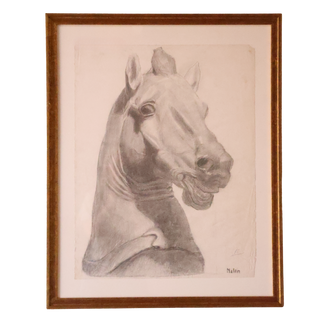 20th Century French War Horse Drawing