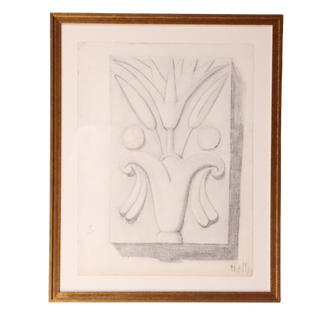 20th Century French Floral Decoration Drawing (C)