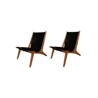 Mid Century Modern Leather Chair (Set of 2)