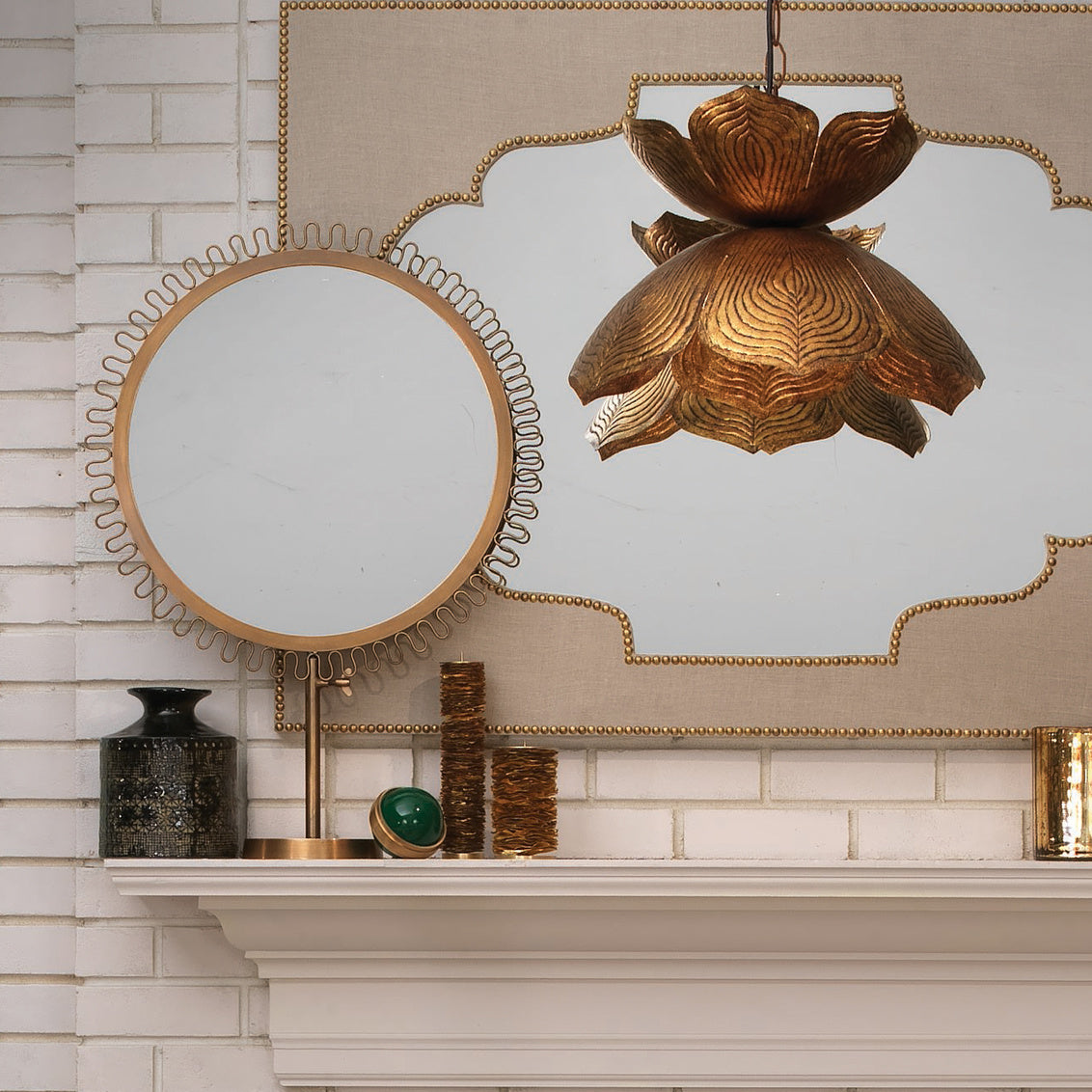 Christopher Collection Sunburst Standing Mirror - Thumbnail 2