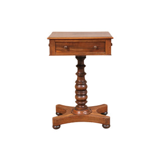 19th Century Walnut English Tea Table with Drawer
