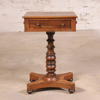 19th Century Walnut English Tea Table with Drawer
