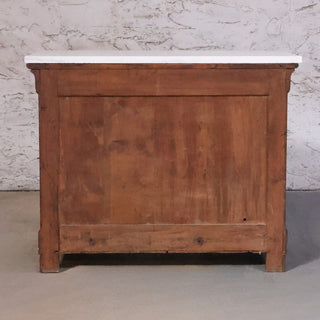 19th Century Louis Philippe Walnut Chest with White Marble Top
