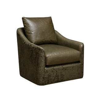 Barrie Leather Swivel Chair by CR Laine
