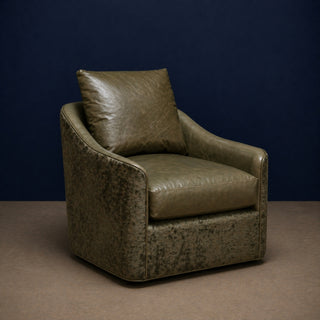 Barrie Leather Swivel Chair by CR Laine
