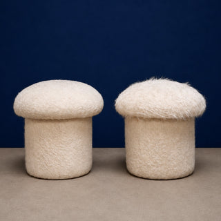 20th Century American Alpaca Mushroom Stools (Set of 2)
