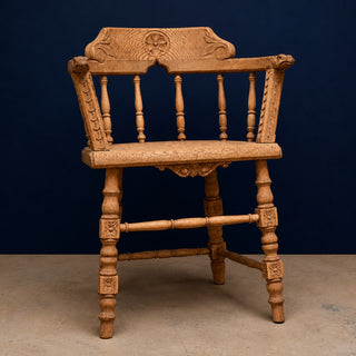 19th Century Victorian English Oak Smoker Chair (Set of 2)
