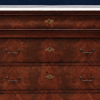 19th Century French Louis Philippe Walnut Marble Top Commode
