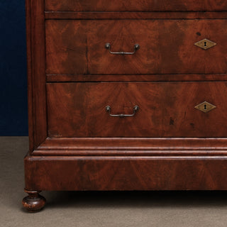 19th Century French Louis Philippe Walnut Marble Top Commode
