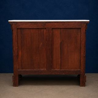 19th Century French Louis Philippe Walnut Marble Top Commode
