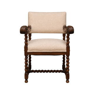 19th Century French Walnut Louis XIII Throne Style Chair
