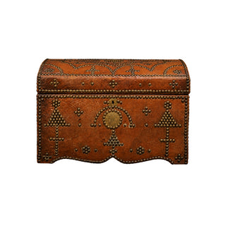 19th Century English Leather Storage Box
