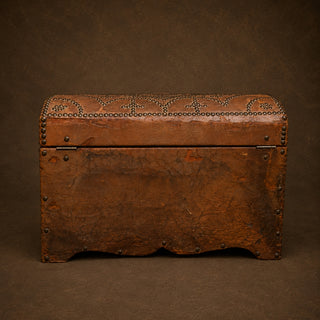 19th Century English Leather Storage Box
