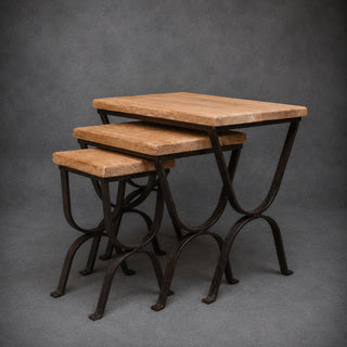 21st Century Wrought Iron Nesting Tables (Set of 3)
