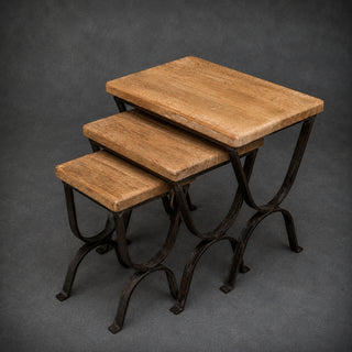 21st Century Wrought Iron Nesting Tables (Set of 3)

