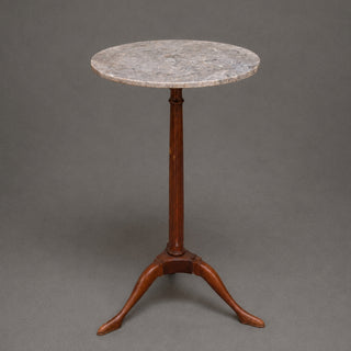 19th Century English Mahogany Base and Marble Top Tripod Table
