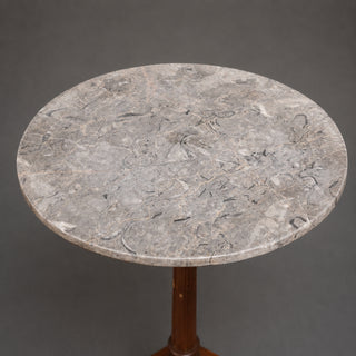 19th Century English Mahogany Base and Marble Top Tripod Table
