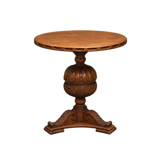 19th Century French Oak Carved Pillar Table
