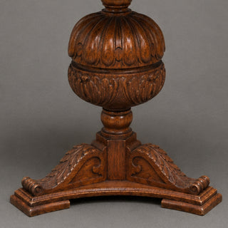 19th Century French Oak Carved Pillar Table
