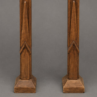 19th Century French Carved Oak Church Spire (Set of 2)
