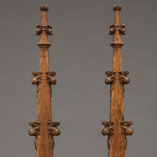 19th Century French Carved Oak Church Spire (Set of 2)
