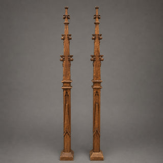 19th Century French Carved Oak Church Spire (Set of 2)
