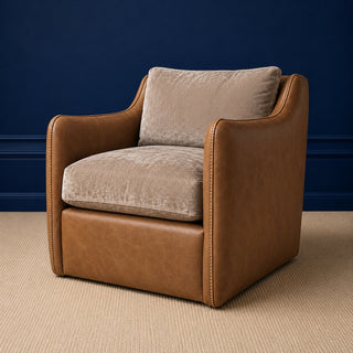 Sutton Leather Swivel Chair by Lee Industries
