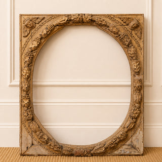 18th Century German Oak Carved Putti Frame
