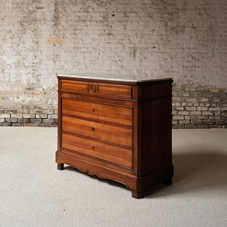 Late 19th Century French Walnut Buffet with Marble Top
