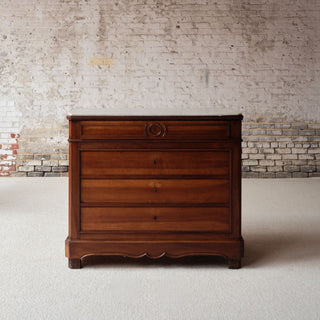 Late 19th Century French Walnut Buffet with Marble Top
