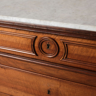 Late 19th Century French Walnut Buffet with Marble Top
