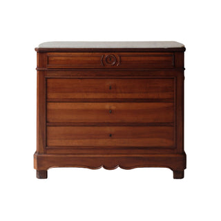 Late 19th Century French Walnut Buffet with Marble Top
