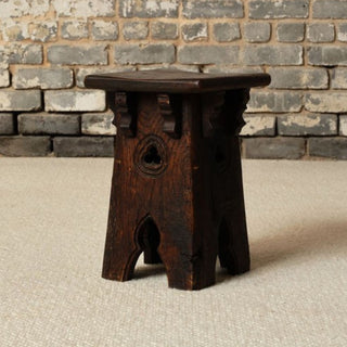 19th Century French Oak Neo Gothic Stool
